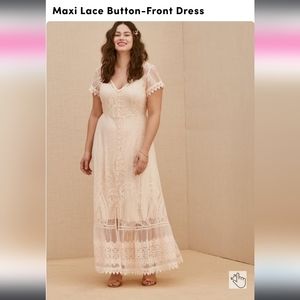 Torrid Ivory Lace Buttonfront Maxi Dress